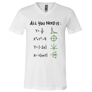 All You Need Is Love And Math Gift V-Neck T-Shirt