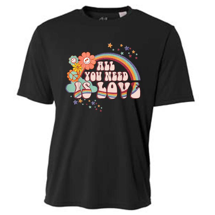 All You Need is Love Rainbow Groovy Vibes Hippie Cooling Performance Crew T-Shirt