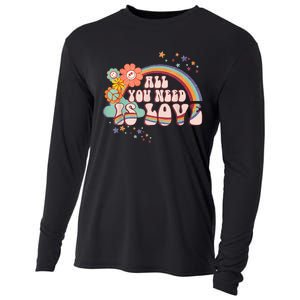 All You Need is Love Rainbow Groovy Vibes Hippie Cooling Performance Long Sleeve Crew