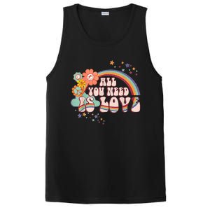 All You Need is Love Rainbow Groovy Vibes Hippie PosiCharge Competitor Tank