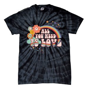 All You Need is Love Rainbow Groovy Vibes Hippie Tie-Dye T-Shirt