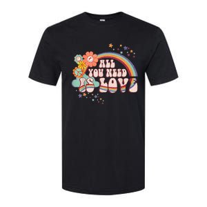 All You Need is Love Rainbow Groovy Vibes Hippie Softstyle CVC T-Shirt