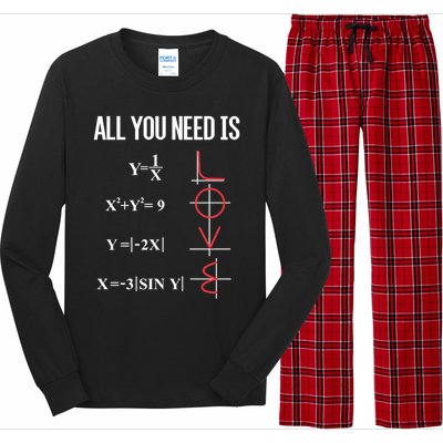 All You Need Is Love Funny Cute Math Equation Cool Gift Long Sleeve Pajama Set