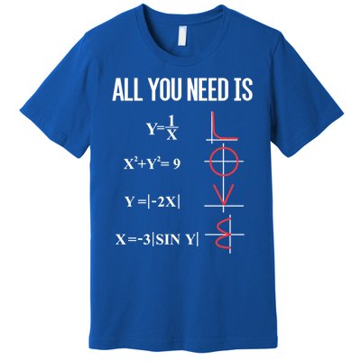 All You Need Is Love Funny Cute Math Equation Cool Gift Premium T-Shirt