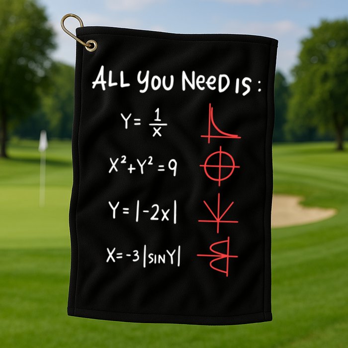 All You Need Is Love Math Cleveres Trigometry Design Great Gift Golf Towel