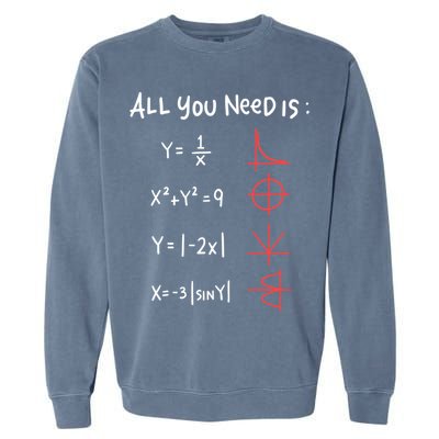 All You Need Is Love Math Cleveres Trigometry Design Great Gift Garment-Dyed Sweatshirt