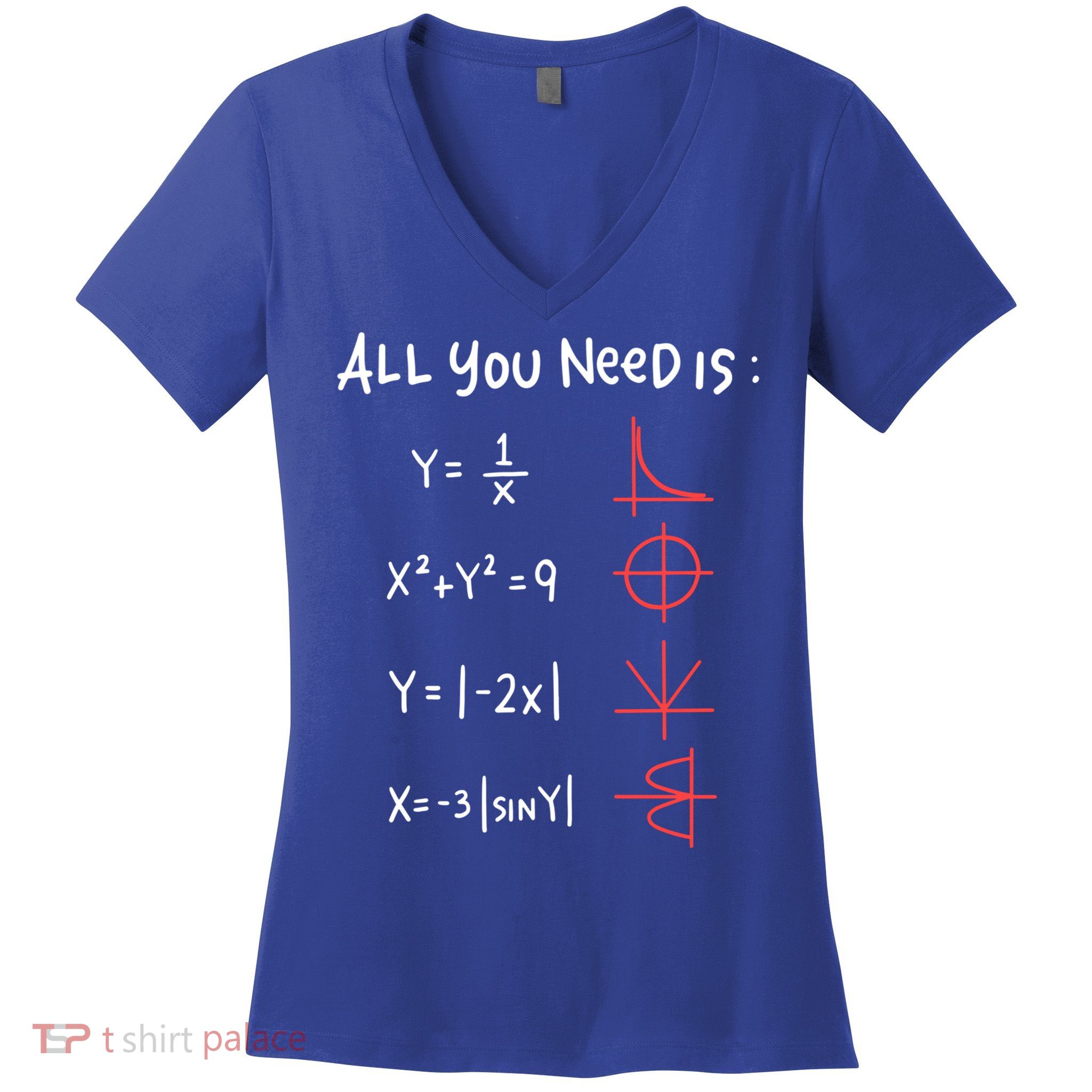 All You Need Is Love Math Cleveres Trigometry Design Great Gift Women's V-Neck T-Shirt