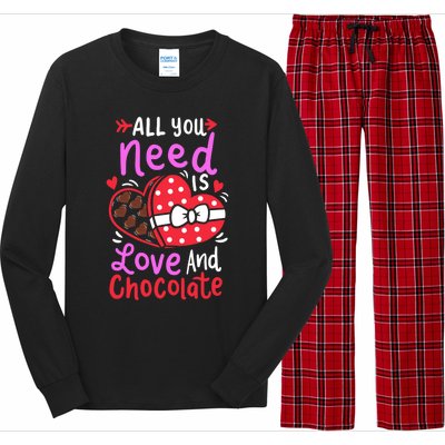 All You Need Is Love And Chocolate Cute Valentines Day Gift Long Sleeve Pajama Set