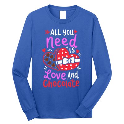 All You Need Is Love And Chocolate Cute Valentines Day Gift Long Sleeve Shirt