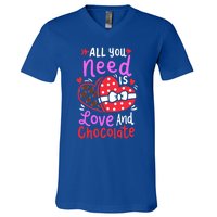 All You Need Is Love And Chocolate Cute Valentines Day Gift V-Neck T-Shirt