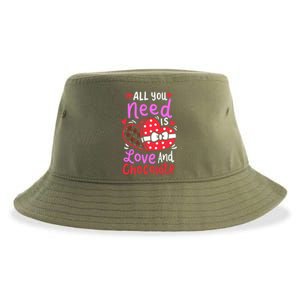 All You Need Is Love And Chocolate Cute Valentines Day Gift Sustainable Bucket Hat