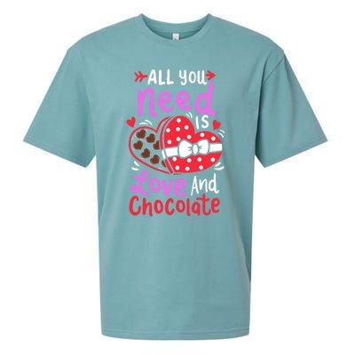 All You Need Is Love And Chocolate Cute Valentines Day Gift Sueded Cloud Jersey T-Shirt