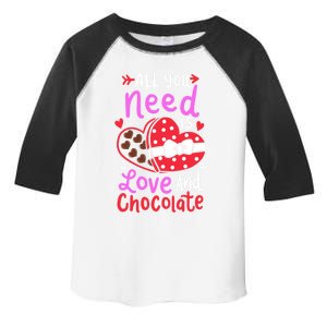 All You Need Is Love And Chocolate Cute Valentines Day Gift Toddler Fine Jersey T-Shirt