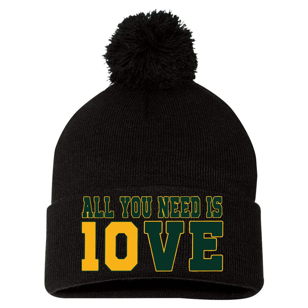 All You Need Is 10ve Funny Pom Pom 12in Knit Beanie