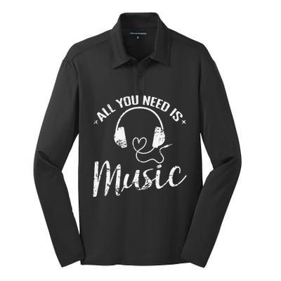 All You Need Is Music Silk Touch Performance Long Sleeve Polo