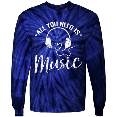 All You Need Is Music Tie-Dye Long Sleeve Shirt