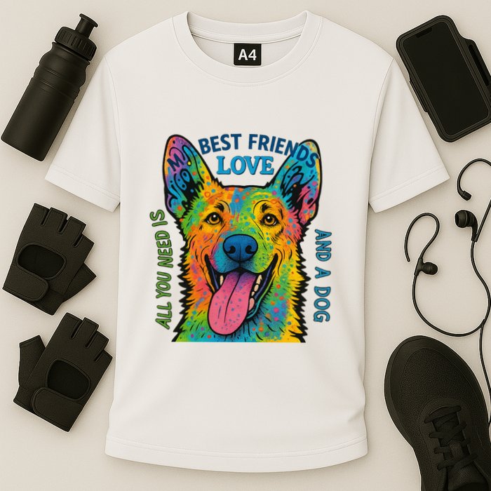 All You Need Is Love And A Dog Cooling Performance Crew T-Shirt