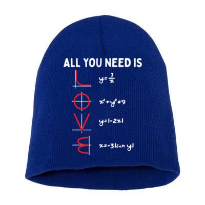 All You Need Is Love Math Valentines Day Mathematics Teacher Gift Short Acrylic Beanie