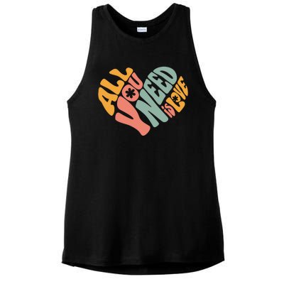 All You Need Is Love Heart Ladies PosiCharge Tri-Blend Wicking Tank