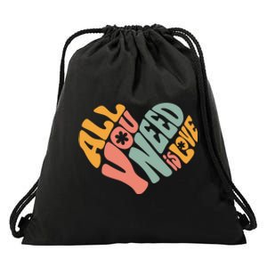 All You Need Is Love Heart Drawstring Bag