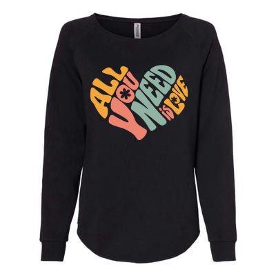 All You Need Is Love Heart Womens California Wash Sweatshirt