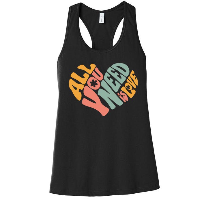 All You Need Is Love Heart Women's Racerback Tank