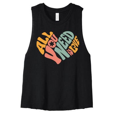 All You Need Is Love Heart Women's Racerback Cropped Tank