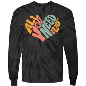 All You Need Is Love Heart Tie-Dye Long Sleeve Shirt