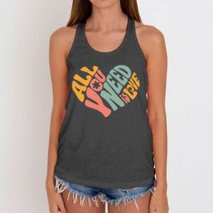 All You Need Is Love Heart Women's Knotted Racerback Tank