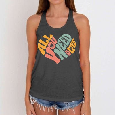 All You Need Is Love Heart Women's Knotted Racerback Tank