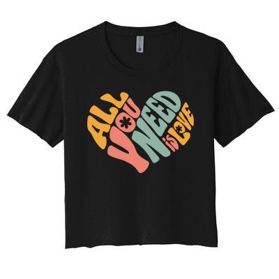 All You Need Is Love Heart Women's Crop Top Tee