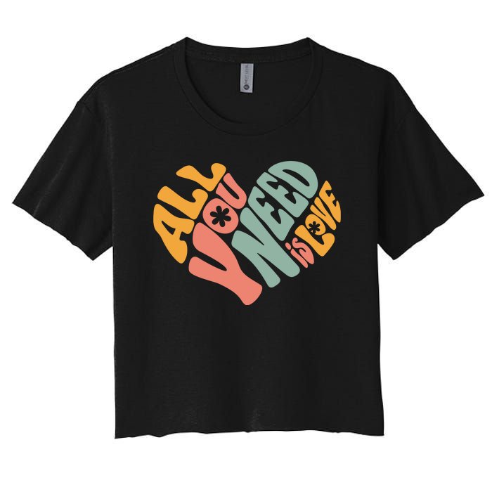 All You Need Is Love Heart Women's Crop Top Tee