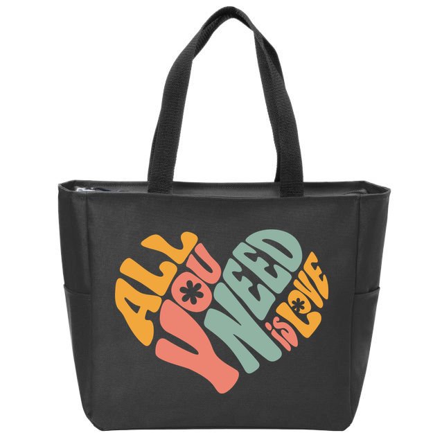 All You Need Is Love Heart Zip Tote Bag