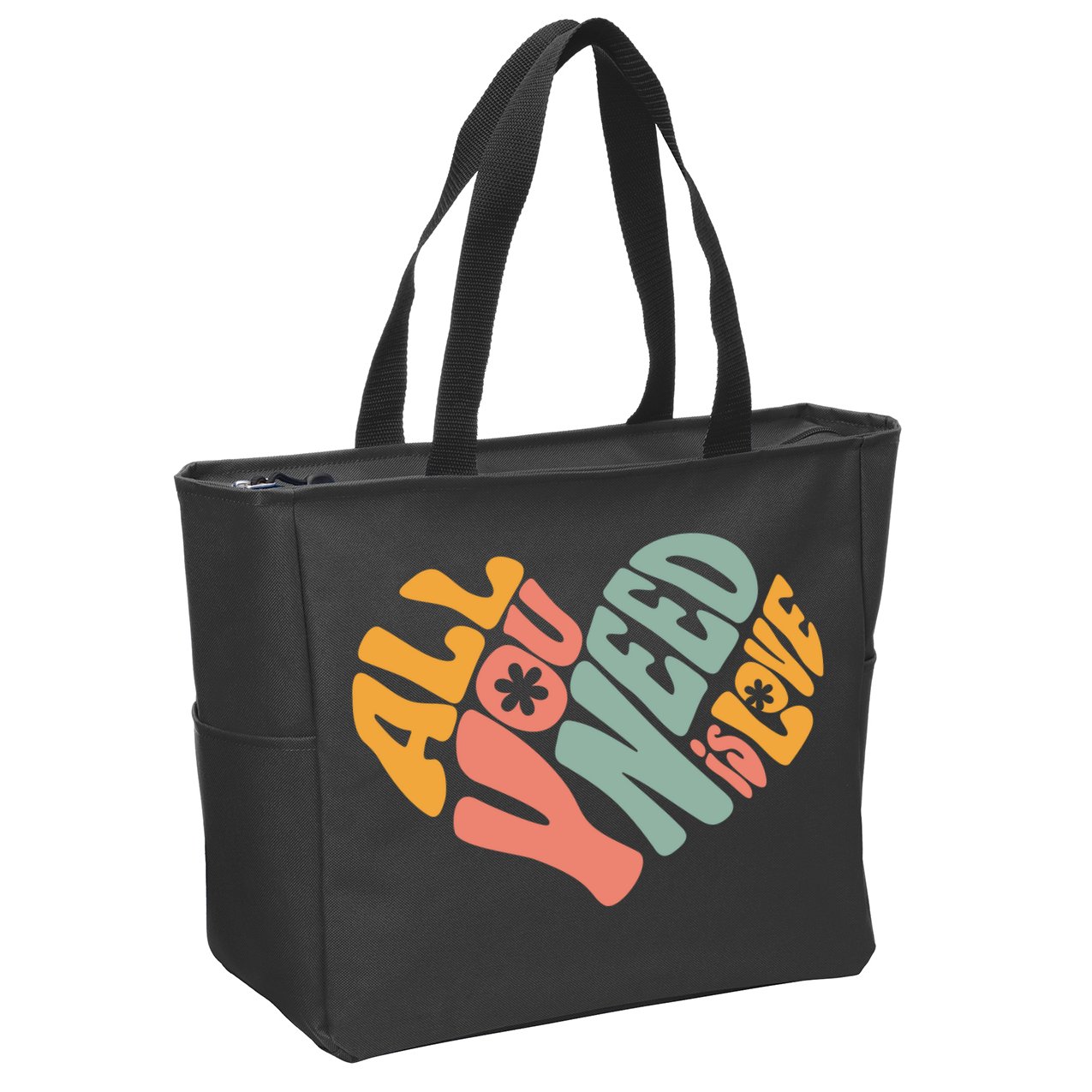 All You Need Is Love Heart Zip Tote Bag