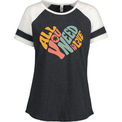 All You Need Is Love Heart Enza Ladies Jersey Colorblock Tee