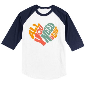 All You Need Is Love Heart Baseball Sleeve Shirt