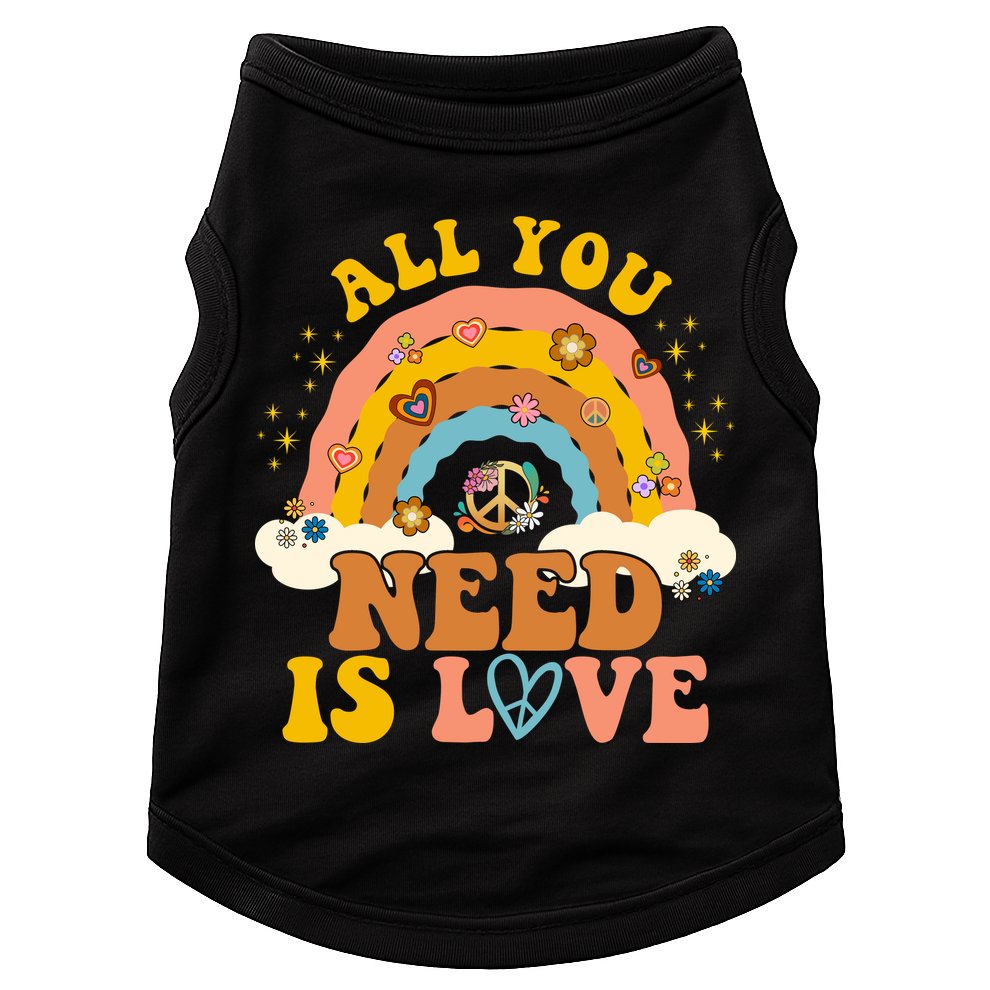 All You Need Is Love Hippie Rainbow Peace Doggie Tank
