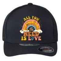 All You Need Is Love Hippie Rainbow Peace Flexfit Unipanel Trucker Cap