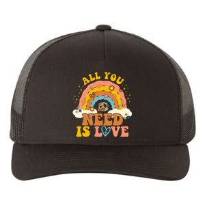 All You Need Is Love Hippie Rainbow Peace Yupoong Adult 5-Panel Trucker Hat