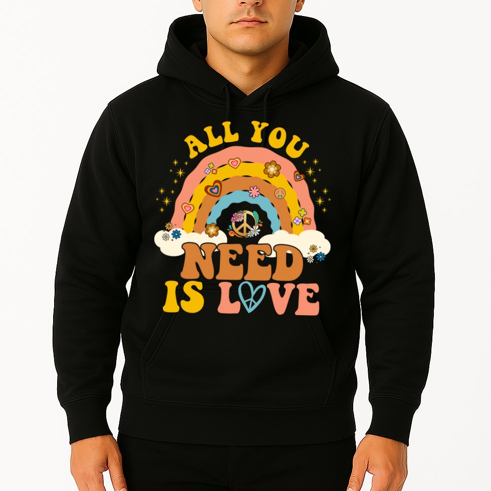 All You Need Is Love Hippie Rainbow Peace Hoodie