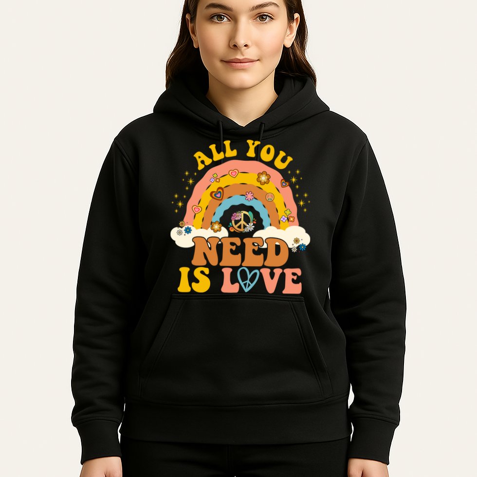 All You Need Is Love Hippie Rainbow Peace Hoodie