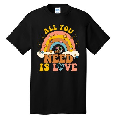 All You Need Is Love Hippie Rainbow Peace Tall T-Shirt