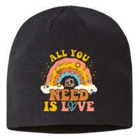 All You Need Is Love Hippie Rainbow Peace Sustainable Beanie