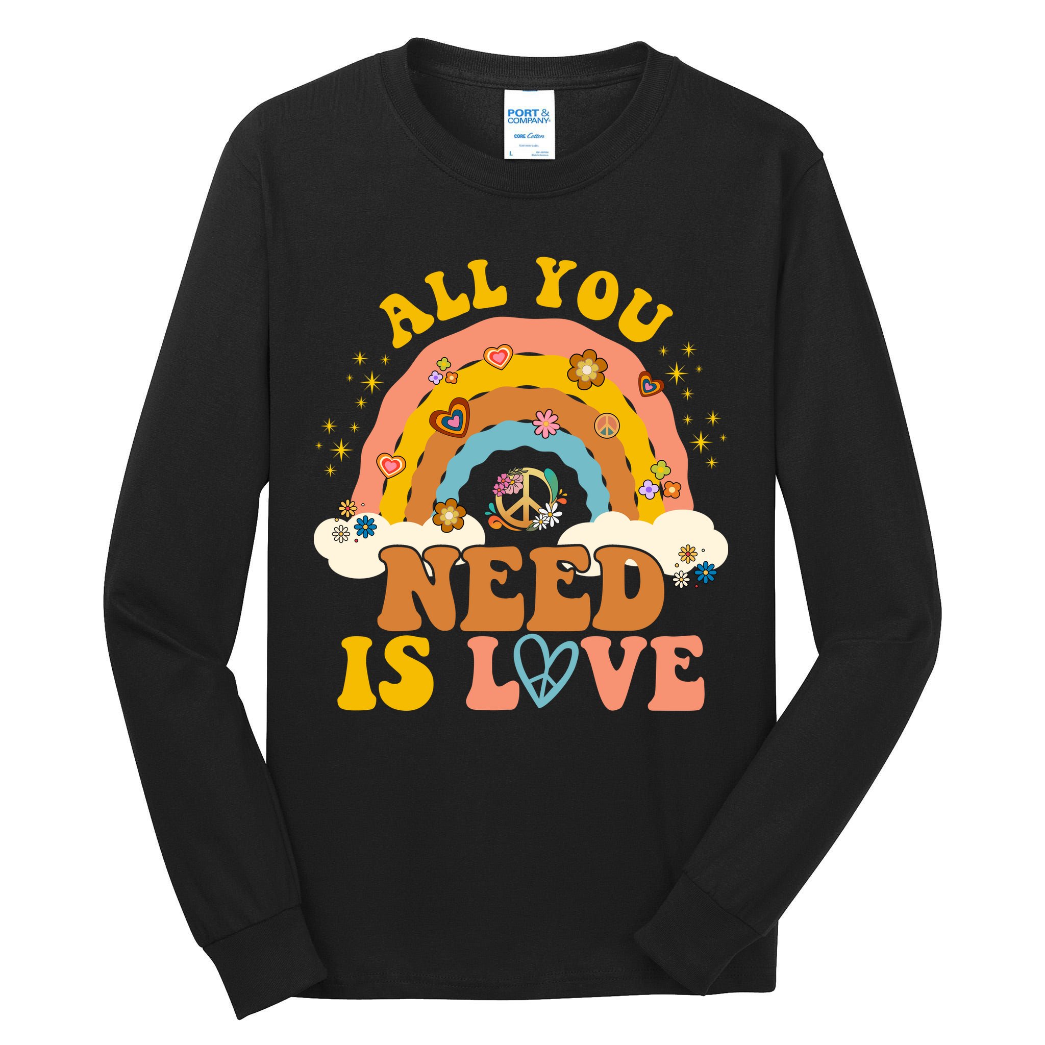 All You Need Is Love Hippie Rainbow Peace Tall Long Sleeve T-Shirt