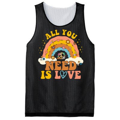 All You Need Is Love Hippie Rainbow Peace Mesh Reversible Basketball Jersey Tank