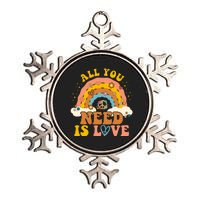 All You Need Is Love Hippie Rainbow Peace Metallic Star Ornament