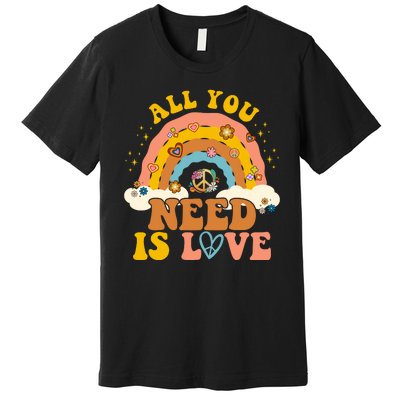 All You Need Is Love Hippie Rainbow Peace Premium T-Shirt