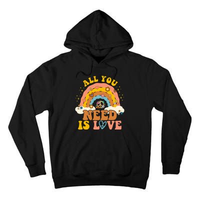 All You Need Is Love Hippie Rainbow Peace Tall Hoodie