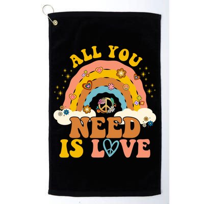 All You Need Is Love Hippie Rainbow Peace Golf Towel