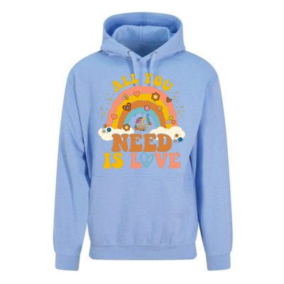 All You Need Is Love Hippie Rainbow Peace Unisex Surf Hoodie